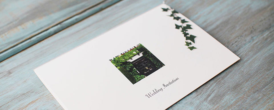 活版印刷　結婚式招待状　レタープレス